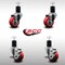 Service Caster 3'' SS Red Poly Wheel Swivel 1-3/4'' Expanding Stem Caster Set 2 Brakes, 4PK SCC-SSEX20S314-PPUB-RED-2-TLB-2-134 - alternate 2